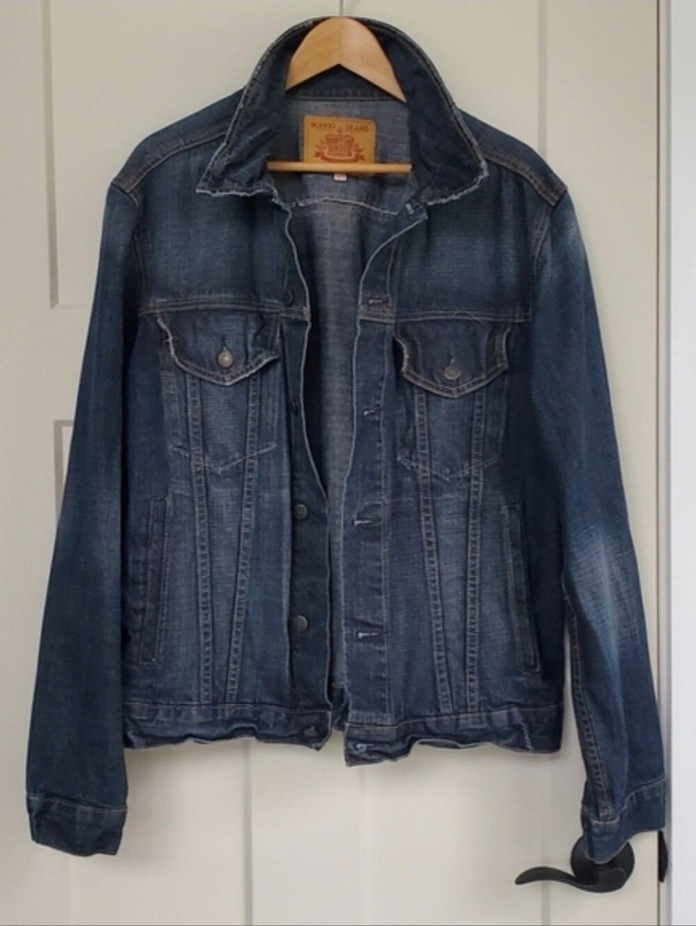 Vintage/Y2K Bongo Men's Denim Jean Jacket - Size X-large